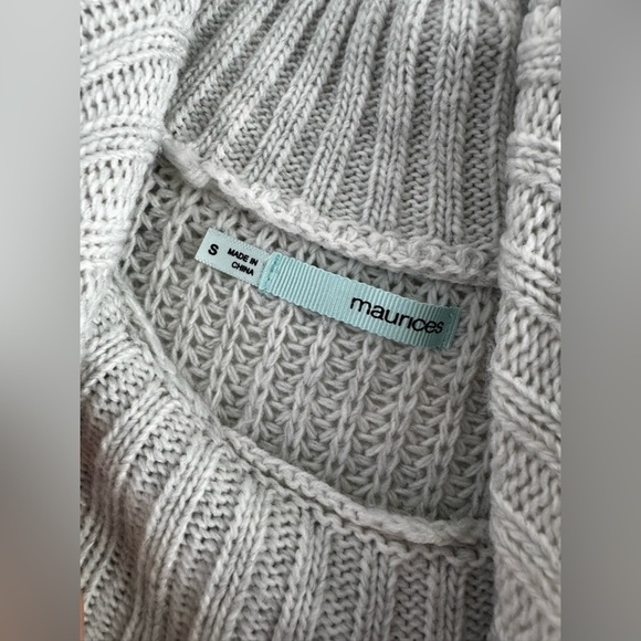 Maurices Cable Knit Cowl Sweater Tunic Grey size S NWOT - Picture 4 of 6